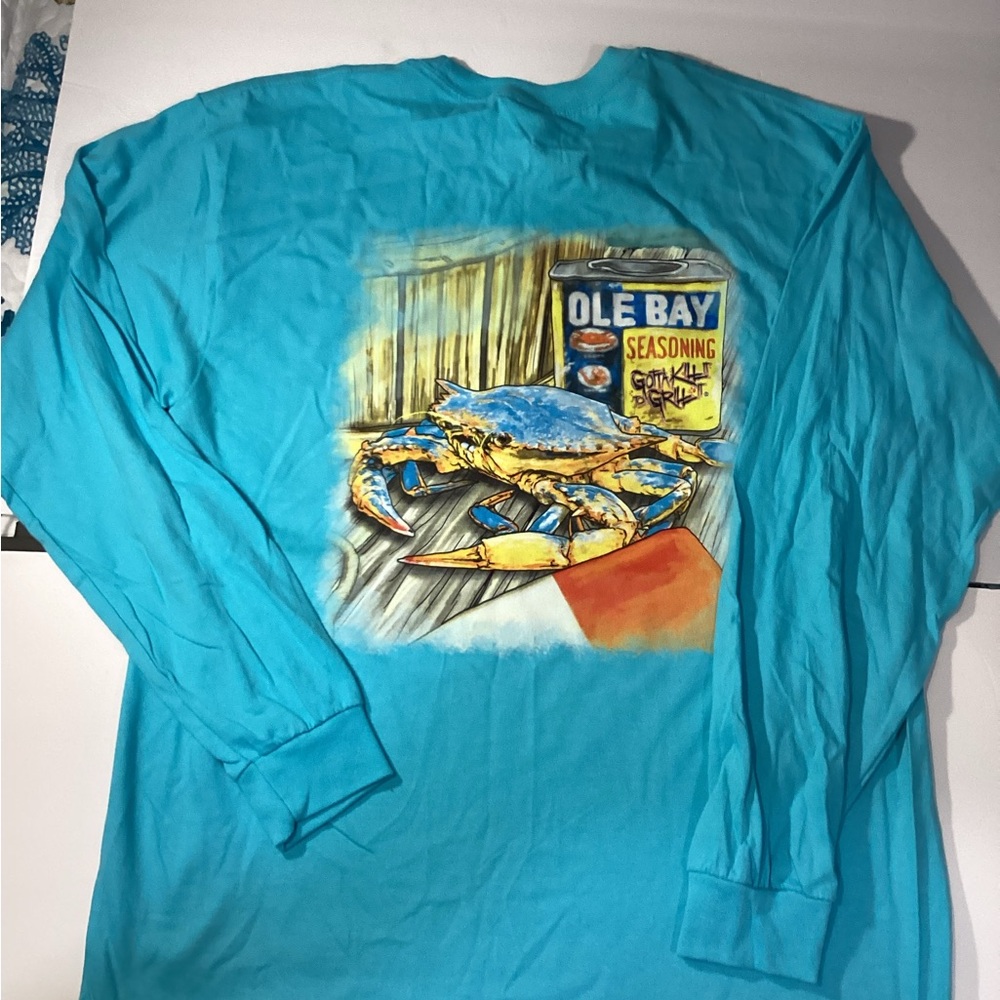 NWOT Gotta Kill It To Grill It Turquoise Long-Sleeve Graphic Tee